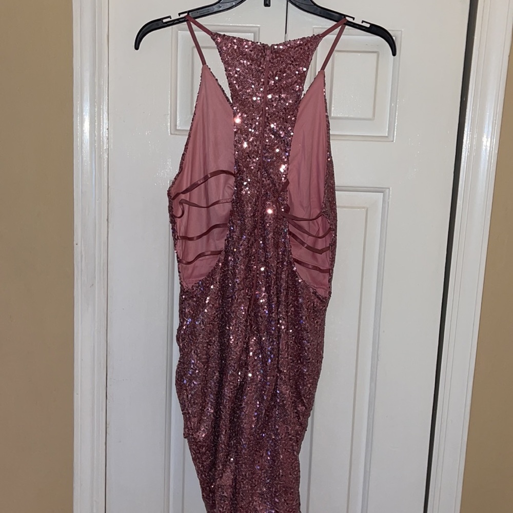 strapless open back dress Pink A-Line Satin Corset Dress main image 1